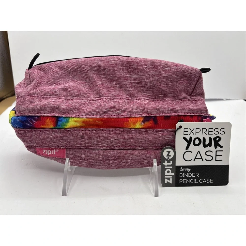 ZipIt Express Your Case Lenny Pencil Case Black Red Multicolor NEW
